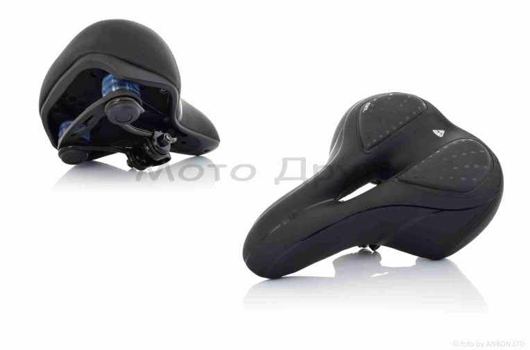 Сідло велосипеда (широка пластмасова основа з вентиляцією, чорне) #ZD-017