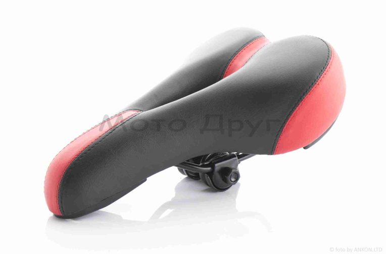 Сідло вело спортивне з вентиляцією, чорно-червоне #SD-7100A