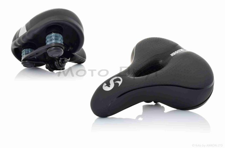 Сідло велосипеда (широка пластмасова основа з вентиляцією, чорне) #ZD-013