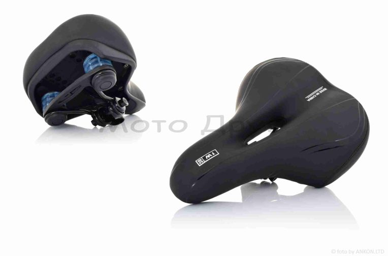 Сідло велосипеда (широка пластмасова основа з вентиляцією, чорне) #ZD-014