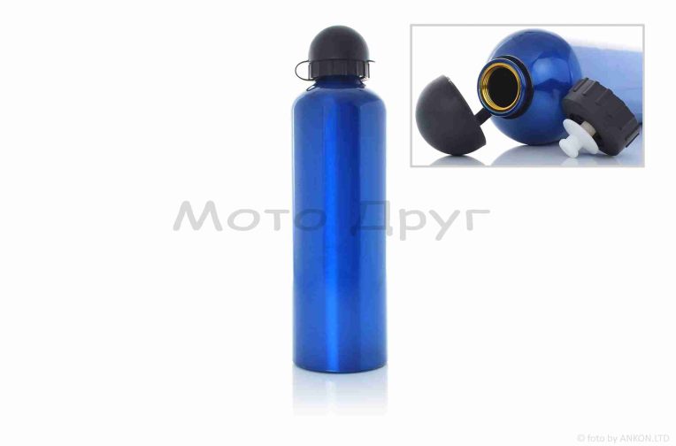 Пляшка для води вело  1000ml, алюмінієва, синя