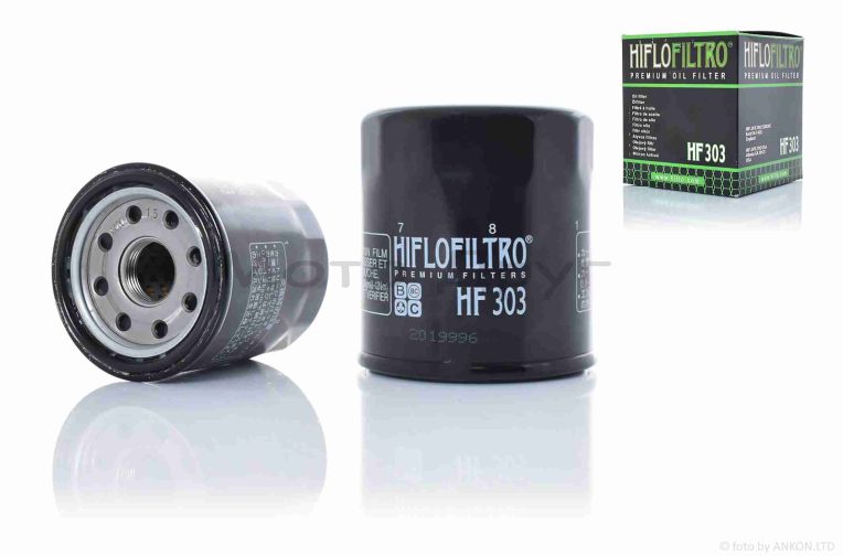 Фільтр масляний мото HF303 D65/H73 чорний “HIFLO” ТАЙЛАНД