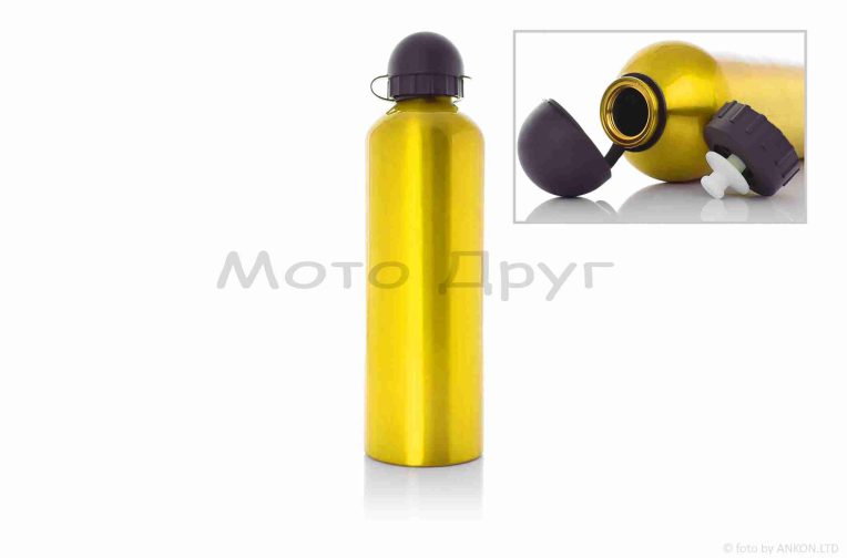 Бутылка для воды вело  1000ml, алюминиевая, желтая