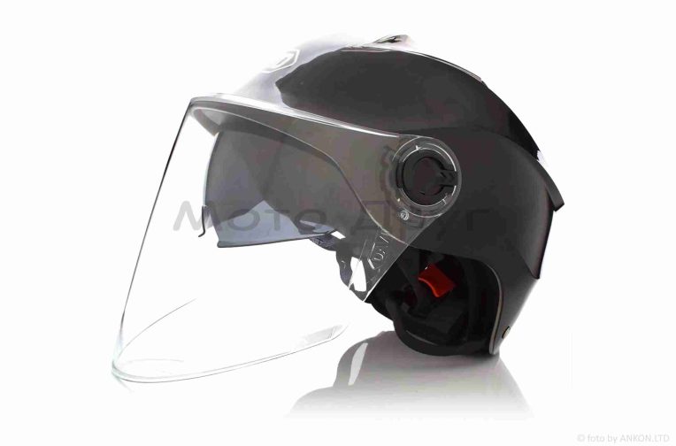 Шлем открытый (вело/самокат)  “DAVID”  (#D309, черный глянцевый, регулятор размера, очки, АБС)
