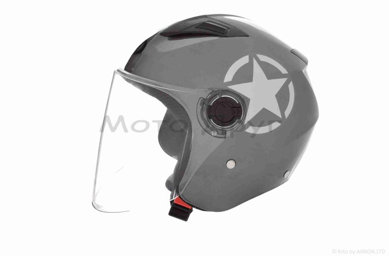 Шлем открытый  “DAVID”  (#D017, серый Willys Star, L, АБС-пластик)