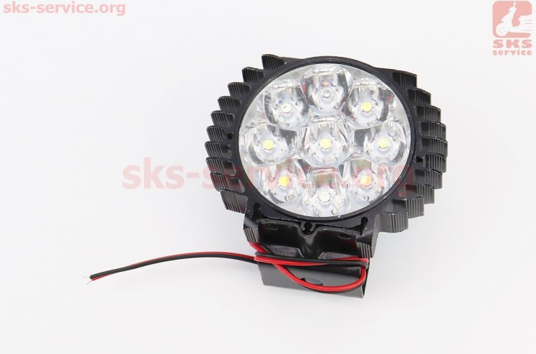 Фара додаткова світлодіодна – 9 LED з кріпленням, “компакт” ЧОРНА тип 1