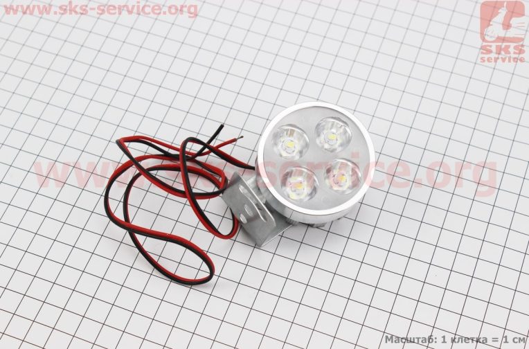 Фара додаткова світлодіодна – 4 LED з кріпленням