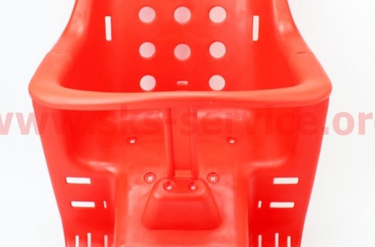 Сиденье для перевозки детей пластмассовое заднее, крепл. на багажник, красное