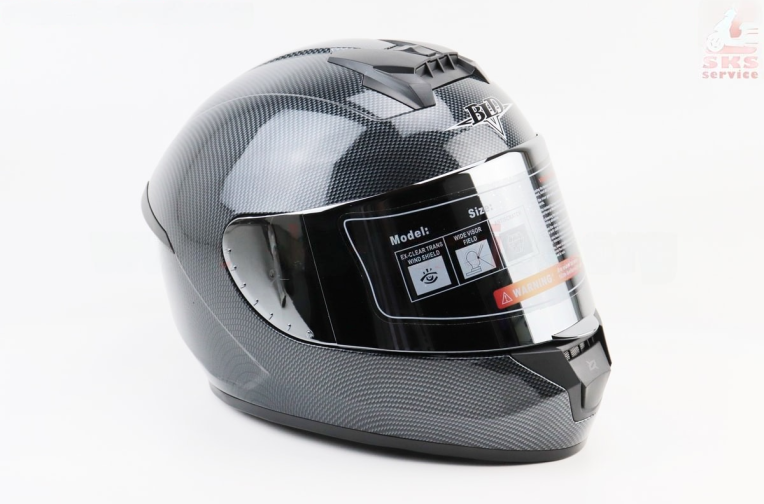 Шлем интеграл, закрытый BLD-M63 S (55-56см), “КАРБОН” глянец