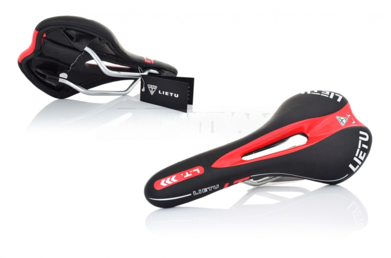 Сідло вело спортивне з вентиляцією, чорно-червоне, #ZD-023 “LIETU”
