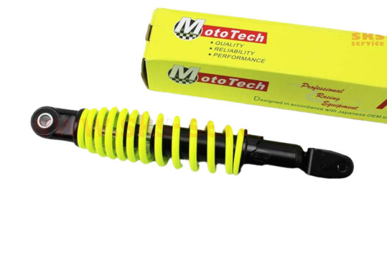 Амортизатор задний GY6/Suzuki – 275мм*d50мм (втулка 10мм / вилка 10мм) регулир., лимонный