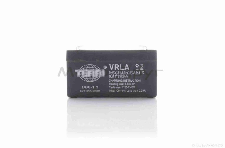 Акумулятор  SLA  6V 1.3A  97-24-52mm  DB6-1.3  “TERRI”