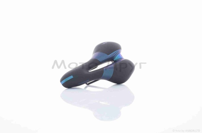 Седло вело  спортивное с вентиляцией, черно-синие  GEL  “ROADRIDE”  #SD-8067