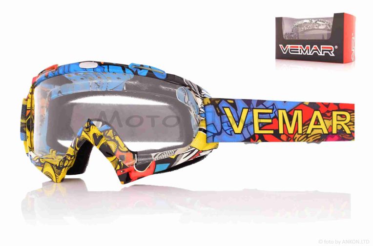Кросові окуляри “VEMAR” #MJ-16/LA048/SKULL, візор безбарвний