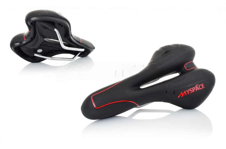 Седло вело (спортивное с вентиляцией, черно-красное)  #ZD-007  “MYSPACE”