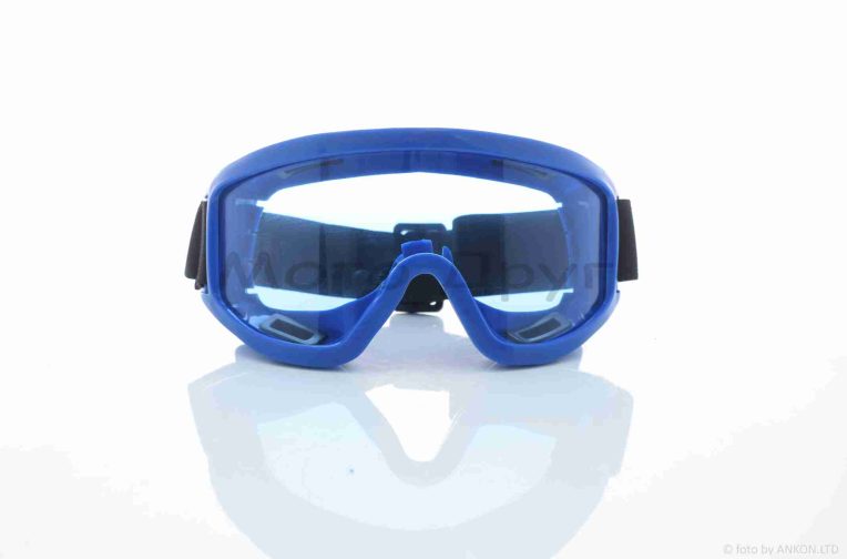 Очки кроссовые  #KI-889,  синие, визор тонированный