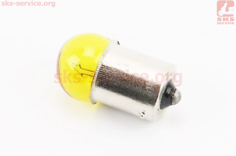 Лампа поворота (желтая с цоколем) 12V/10W G18