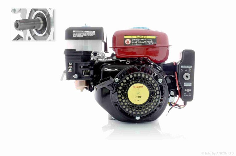 Двигатель м/б 170F (бензиновый 7 л.с., D-20mm, под шпонку  +электростартер)  “GX220E”  красный
