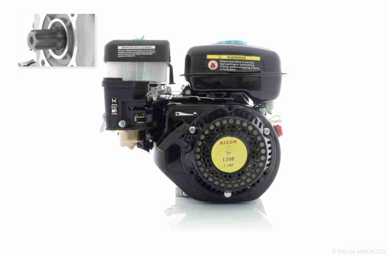 Двигатель м/б 170F (бензиновый 7 л.с., D-25mm, под шлиц)  “GX220”  черный