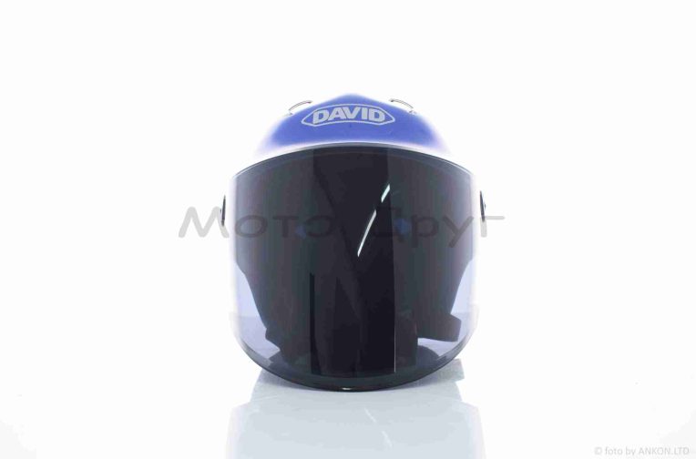 Шолом відкритий (мото 50cc/вело/самокат)  “DAVID”  (#S309, синій глянсовий, регулятор розміру, окуляри, A