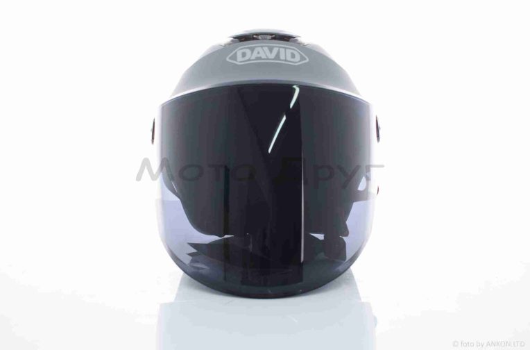 Шлем открытый  “DAVID”  (#D307, серый матовый, тонированный визор, регулятор размера) ABS