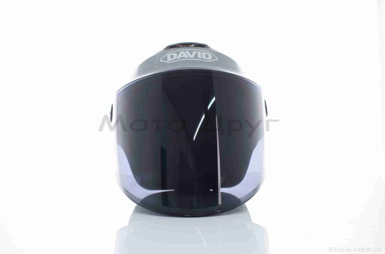 Шлем открытый  “DAVID”  (#D307, серый глянцевый, тонированный визор, регулятор размера) ABS
