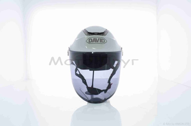 Шолом відкритий (мото 50cc/вело/самокат)  “DAVID”  (#D307, сірий холодний, регулятор розміру, ABS)