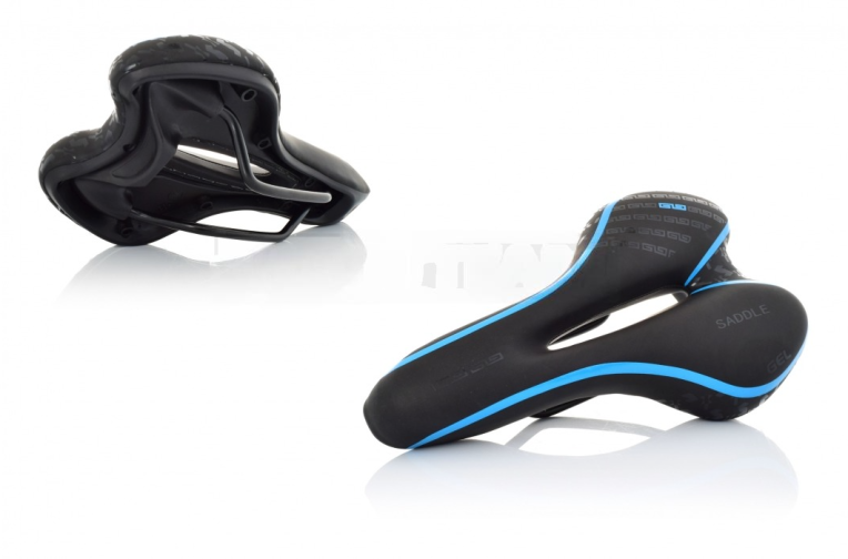 Сідло велосипеда (спортивне з вентиляцією, чорно-синє) #ZD-022