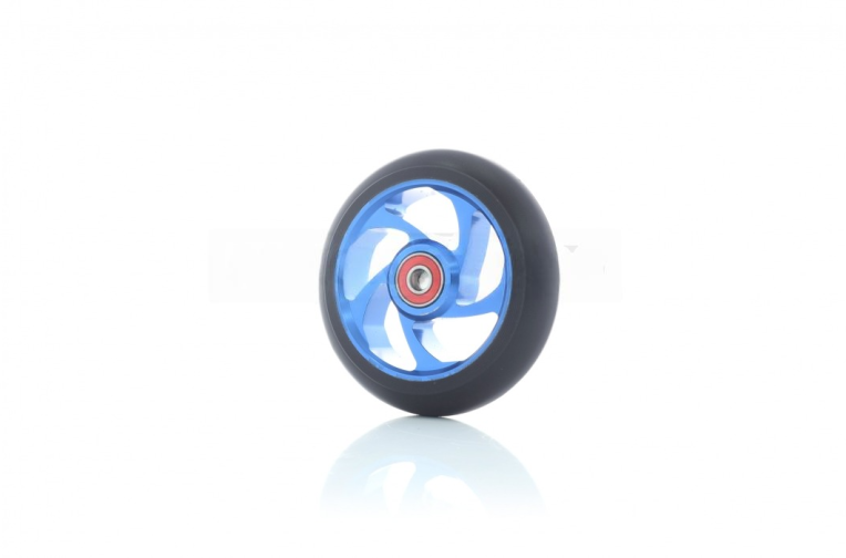 Колесо на самокат с подшипником 608-2RS, металическое, синее, D110mm #LZ-003