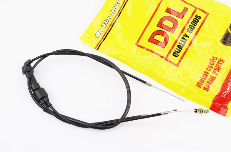 Трос газа МТ двойной под один карбюратор PZ с ускорителем (трос 123/129см; кожух 108/114см)