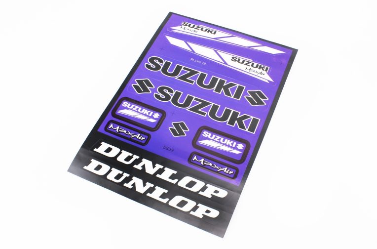 Наклейки набор 11шт “Suzuki/Dunlop” синие 5839B (23х32см)