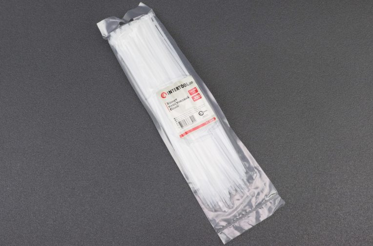 Хомут-стяжка пластиковый 3,6×300мм к-кт 100шт, белый TC-3630