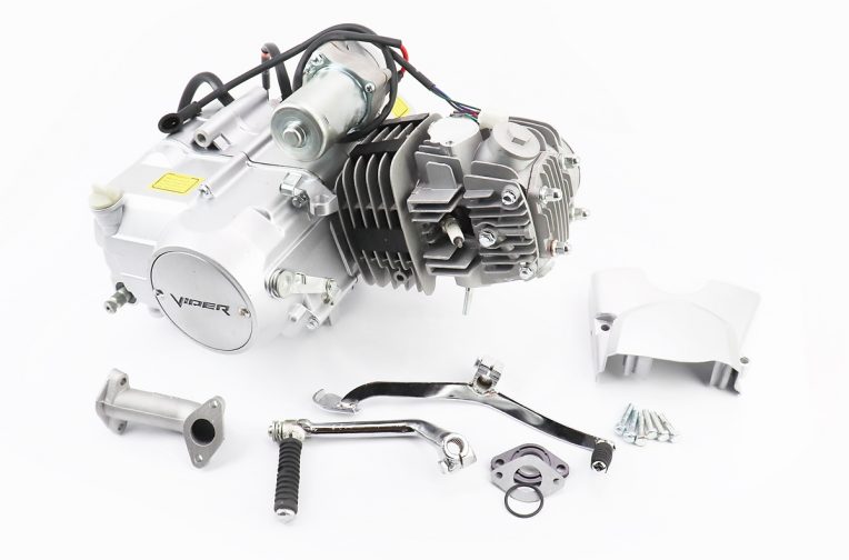 Двигатель мопедный в сборе 125куб (ALPHA) – “механика” (алюминиевый цилиндр)