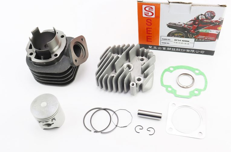 Циліндр к-кт (ЦПГ) Honda DIO ZX / AF34 80cc-48мм (палець 12мм) + головка циліндра (AF35 DIO ZX; AF48 LEAD)