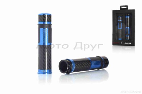 Грипсы (ручки руля)  универсальные  "RIZOMA"  #HP12  (алюминий +карбон, синие)