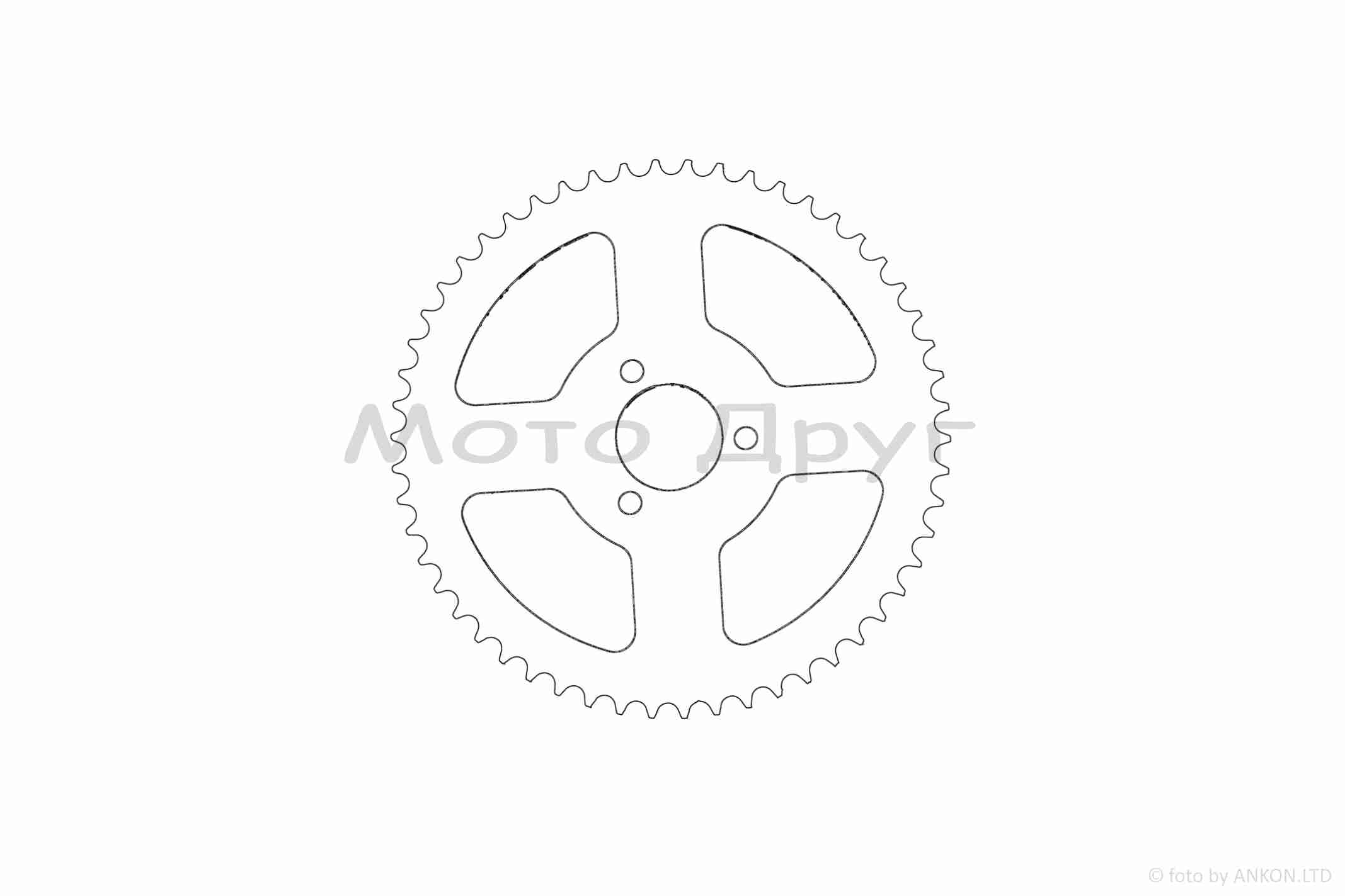 Зірка трансмісії задня 2T POCKET ATV, BIKE 54T 3x33, D26 - Зображення 2