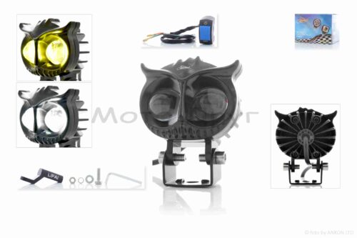 Фара дополнительная диодная  филин, 65-53mm, 9-60V, IP67, белый/желтый свет  #LPS-814-PRO