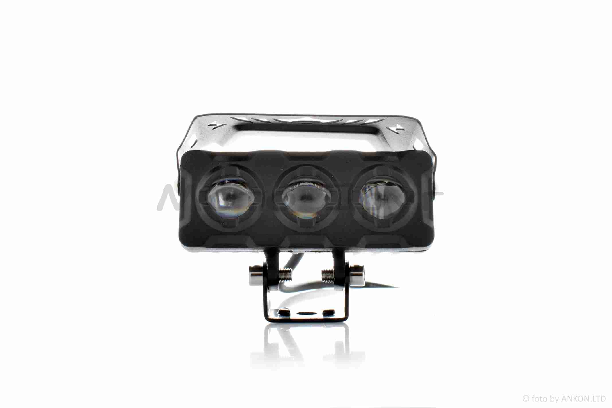 Фара додаткова діодна прямокутна, 100-40mm, 12-80W, IP67, біле/жовте світло #LPS-809 "L" - Зображення 3