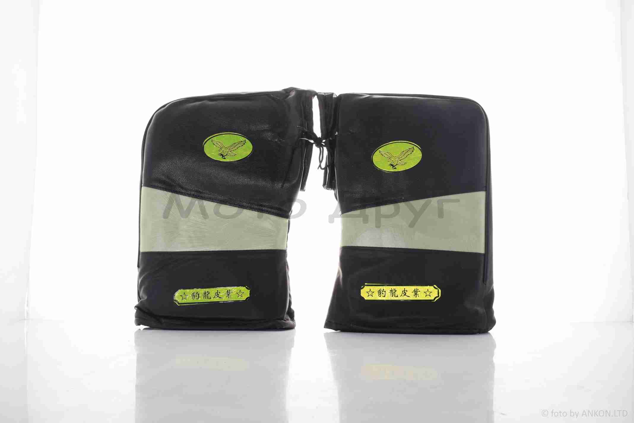 Рукавицы (варежки) на руль зимние салатовая вставка