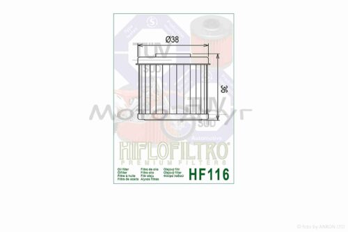 Фильтр масляный мото HF116 D38/H36 "HIFLO" ТАЙЛАНД — изображение 2