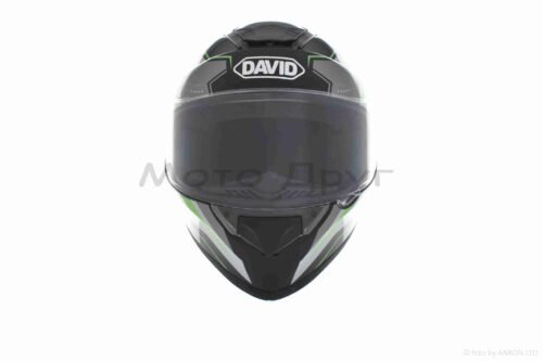 Шлем интеграл  "DAVID"  (#D820F, черно-серо-зеленый, XL, ABS) — изображение 3