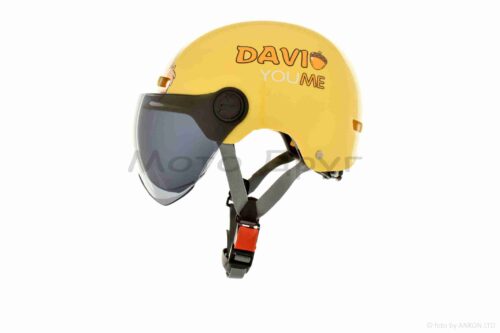 Шолом відкритий (підлітковий)  "DAVID"  (#315C, жовтий глянсовий, регулятор розміру, ABS)