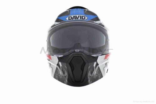 Шлем трансформер  "DAVID"  (#D809A, черный глянцевый, XL, очки, ABS) — изображение 4