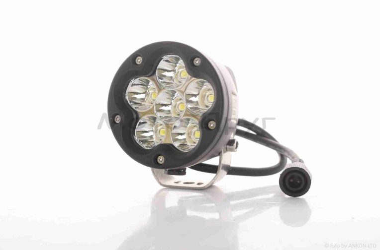 Фара дополнительная  диодная, круглая d80, круглое крепление  #S6-4G1