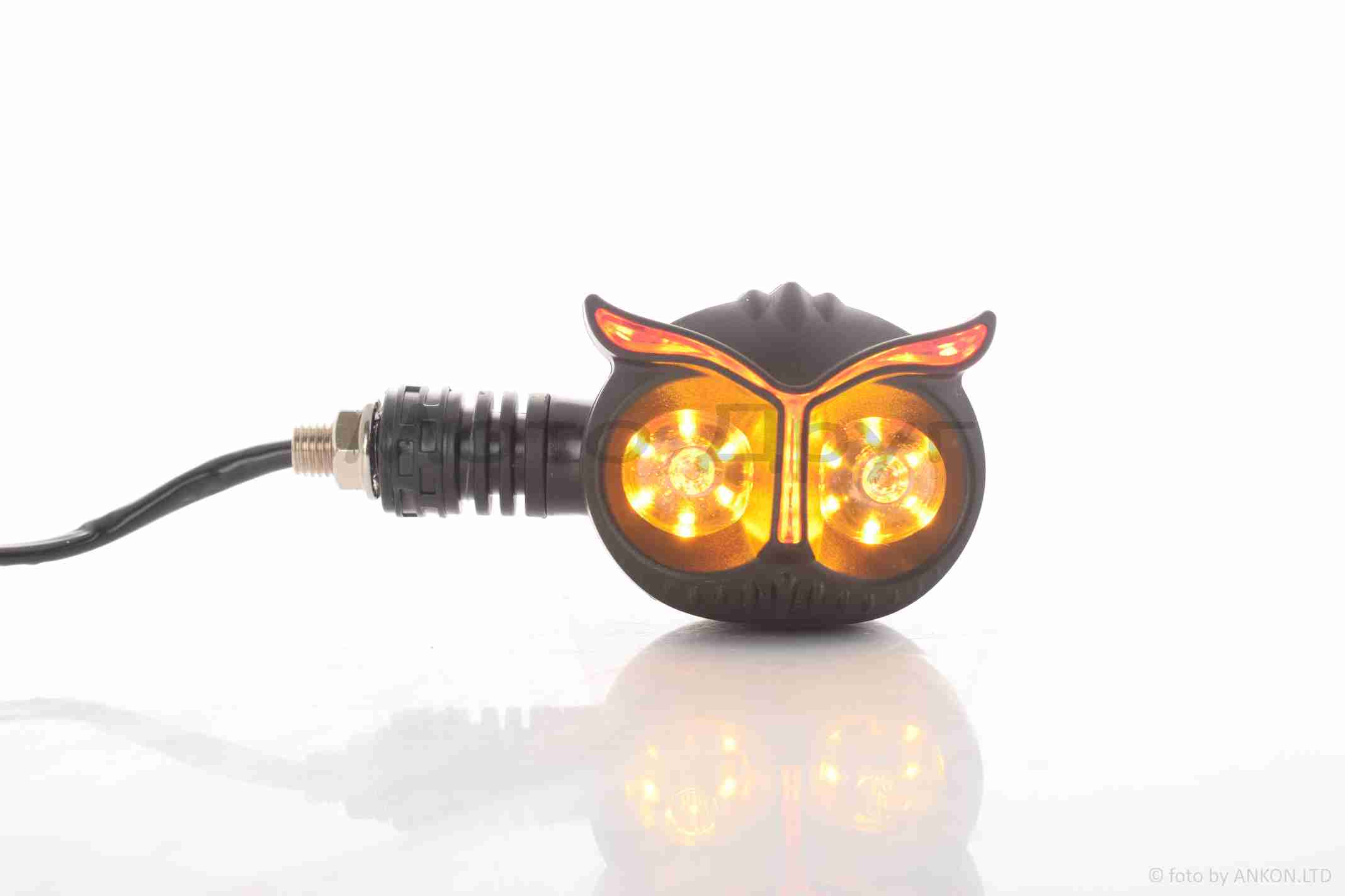 Повороты диодные пара филин, гибкая ножка (красные) - Зображення 3