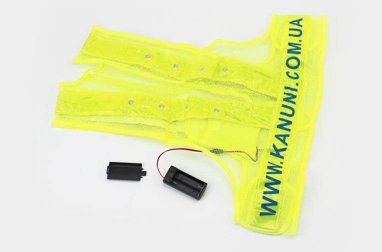 Жилет безпеки світловідбиваюча сітка LED, XL (58*56см)