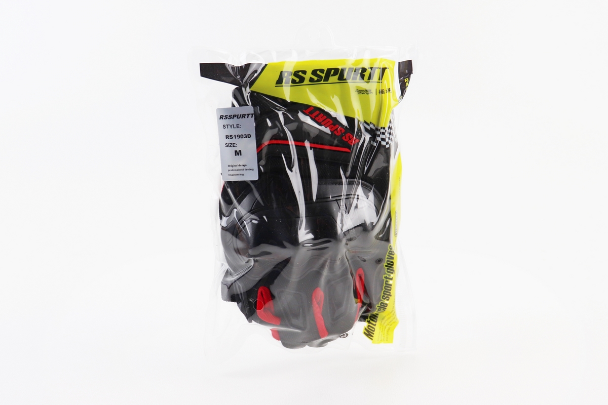 Перчатки мотоциклетні без пальців M-Чорно-Червоні, тип 2 - Зображення 2