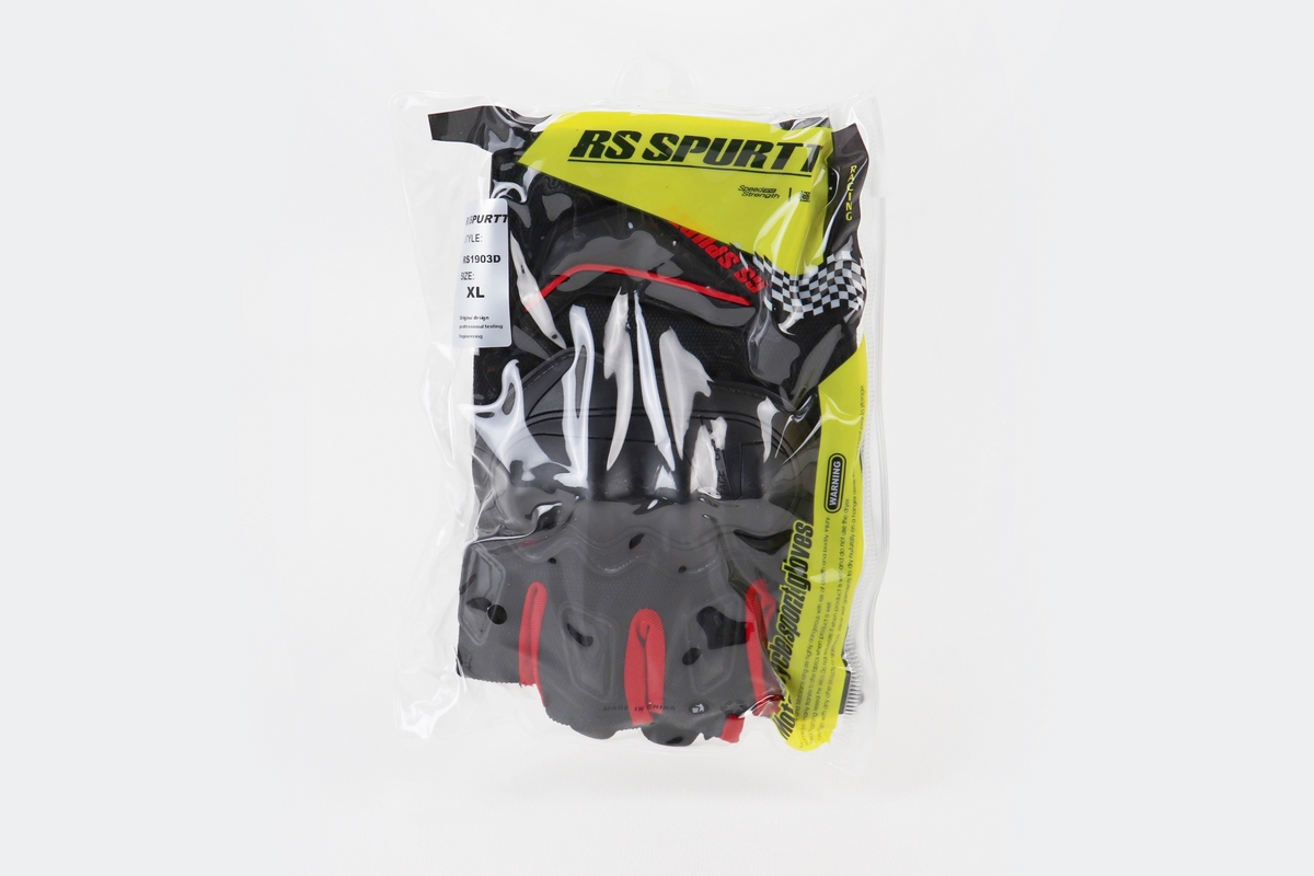 Перчатки мотоциклетные без пальцев XL-Чёрно-Красные, тип 2 — изображение 2