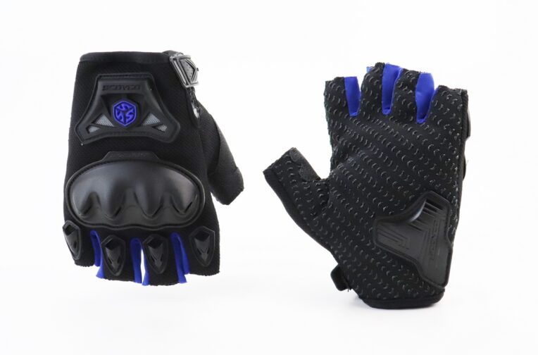 Перчатки мотоциклетні без пальців XL-Чорно-Сині