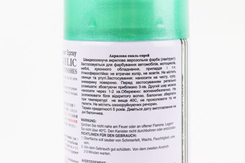 Фарба акрилова №3 "ЗЕЛЕНИЙ БЛАКИТНИЙ МЕТАЛІК", Аерозоль 400ml - Зображення 3